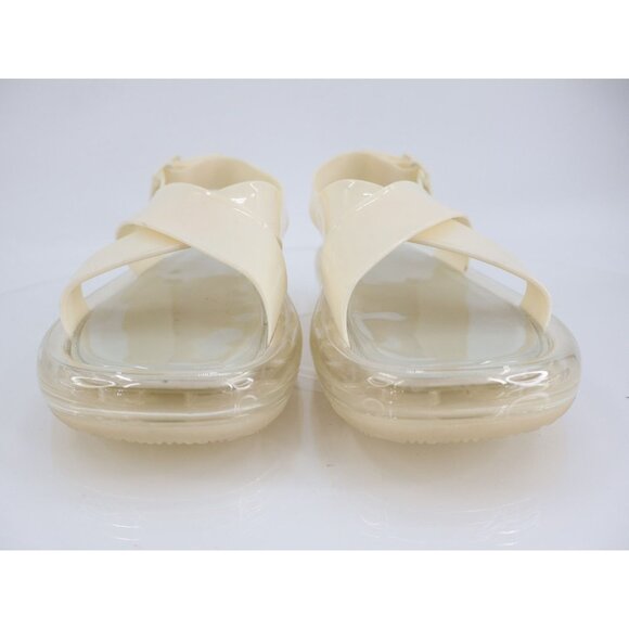 Tory Burch Crisscross Strap Bubble Jelly Sandal Size 9 B Ivory Slingback Flats - Picture 3 of 13